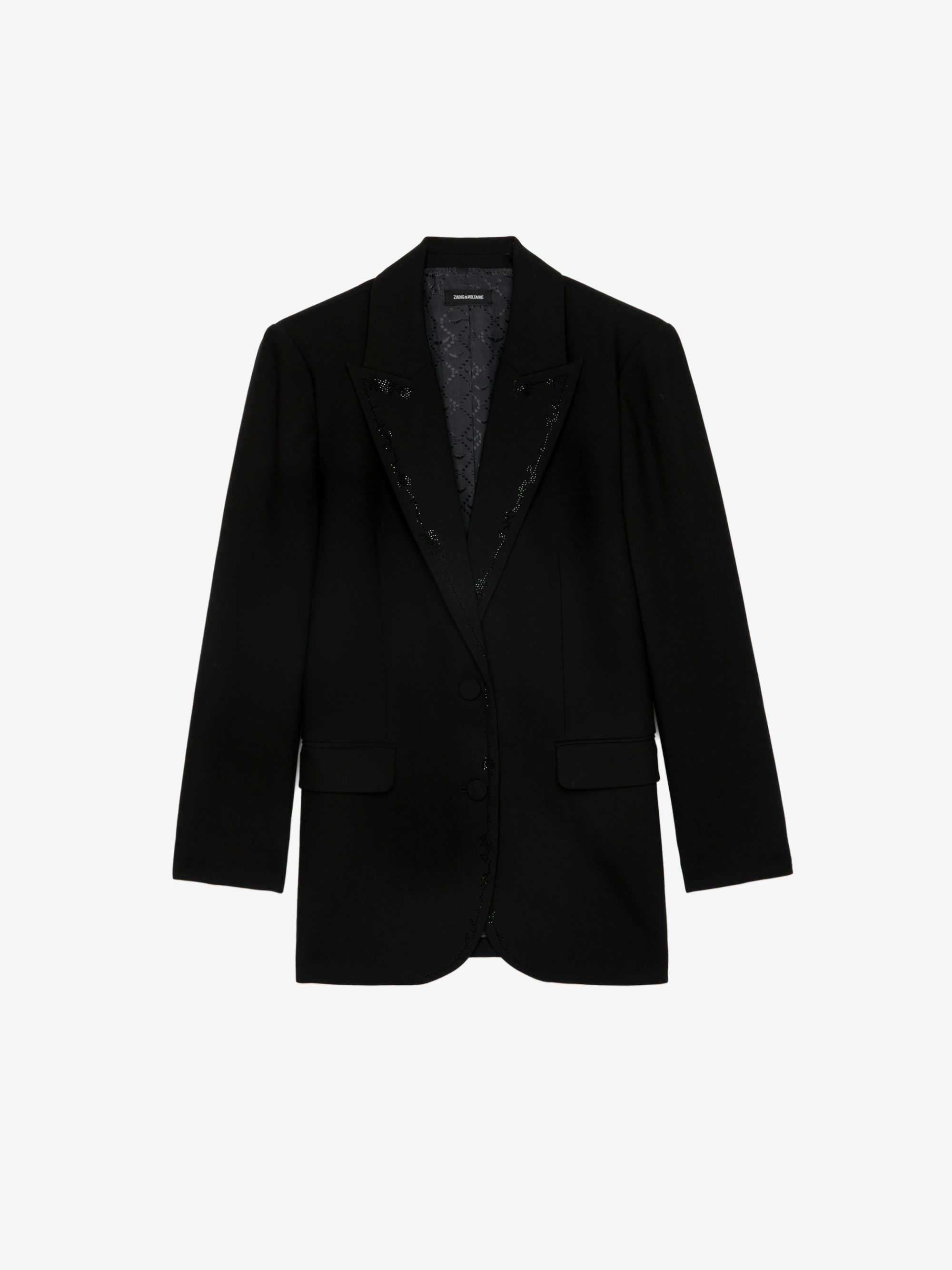 Viva Blazer - Tailored structured blazer with button-up fastening and rhinestones.